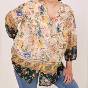 Anthro floral print blouse, size MP